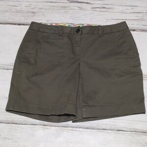 Boden Shorts 10P 10 Petite Green Bottoms Pockets Pockets Zipper Army Green
